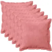 vidaXL Kussensloop 6 st HOUTEN Roze 45 x 45 cm Fluweel
