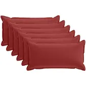 vidaXL Kussensloop 6 st HOUTEN Wijnrood 40 x 80 cm Polyester