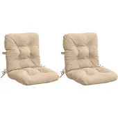 vidaXL 2-delige hoogrugkussen VIANEN 2 pcs 100% Polyester Crèmekleurig
