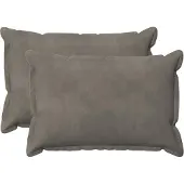 vidaXL Kussensloop 2 st HOUTEN Lichtgrijs 50 x 70 cm Fluweel