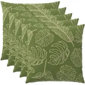 vidaXL Kussensloop 6 st HEERLEN Blad Design 60 x 60 cm Polyester