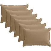 vidaXL Kussensloop 6 st HOUTEN Taupe 50 x 70 cm Polyester