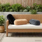 vidaXL Kussensloop 2 pcs HEERLEN Zwart Ø 15 x 40 cm PV Fleece
