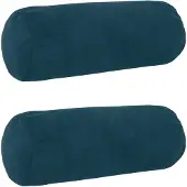 vidaXL Kussensloop 2 st HEERLEN Blauw Diam. 15 x 40 cm fluweel