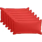 vidaXL Kussensloop 6 st HOUTEN Rood 40 x 70 cm Polyester