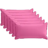 vidaXL Kussensloop 6 st HOUTEN Roze 40 x 70 cm Polyester