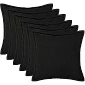 vidaXL Kussensloop 6 st HOUTEN Zwart 45 x 45 cm Bouclé