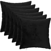 vidaXL Kussensloop 6 st HEERLEN Zwart 35 x 35 cm Flanel