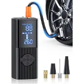 Jehiatek Bandenpomp Draagbare luchtcompressor, compressor met nauwkeurige drukmeter