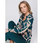 Pastunette Pyjama 'Premium - Couture' beige / donkergroen