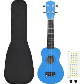 vidaXL Ukuleleset met tas voor kinderen sopraan 21'' blauw