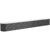 vidaXL Plantenbak 332x40x36 cm gegalvaniseerd staal antracietkleurig