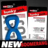 Hünkyjunk - Boomerang - Dubbele Cockring met Ballstretcher - Blauw