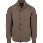 Barbour Vest Men Essential Patch Zip Through Knitted Jumper Dark Stone-XL