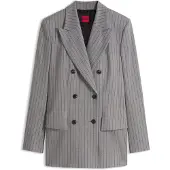 HUGO Regular-fit blazer met zandlopersilhouet van stof met krijtstrepen Maat 36