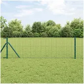 vidaXL Hekpaal 12 st Groen 90 cm Poedercoated staal