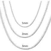 MaxPower (3 mm-50 m) 925 sterling zilver 1-3 mm slangketting mode-bruiloftketting