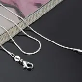 MaxPower (Silber -40 cm) Europäischer Stil, modische Unisex-runde Schlangenkette, lange Halskettenketten
