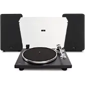 AVCOM Bluetooth Turntable with Active Speakers Black