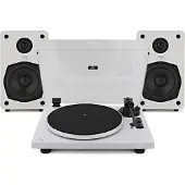 AVCOM Bluetooth Turntable with Active Speakers White