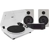 AVCOM Bluetooth Turntable with HiFi Amplifier and 5" Bookshelf Speakers White
