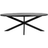 Giga Meubel Eettafel Mansour Ovaal Zwart Mangohout 240cm