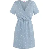 Mymo Jurk smoky blue / wit