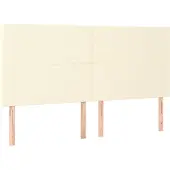 vidaXL Hoofdbord crème 200x5x118/128 cm kunstleer