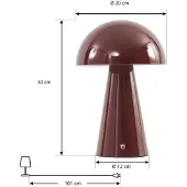 LINDBY Tafellampe , Nevijo, dimbare, Rood, Woonkamer, Metaal, Modern