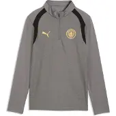 Puma Manchester City Trainingstrui 1/4-Zip 2026-2027 Kids Donkergrijs Zwart Goudgeel