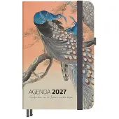 Studio Colori Agenda 2027 - Vogelprenten van de Japanse meester Koson - 12,5x17,5 cm - Met pennenlus, leeslinten, sluitelastiek en documentenvakje - GRATIS 4 ansichtkaarten cadeau