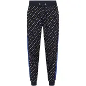 BOSS Heren Lamont joggingbroek met geometrisch patroon en smalle pasvorm (Donkerblauw)