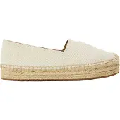 BOSS Lederen platte espadrilles voor dames (Licht Beige)