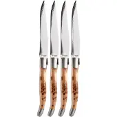 Laguiole En Aubrac 42C12-GEIHQ, Japanese Damascus, Thuja Wood, 4-delige steakmessenset