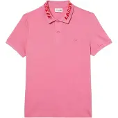 Lacoste Heren Movement Gegraveerde Kraag Polo Shirt (Roze)