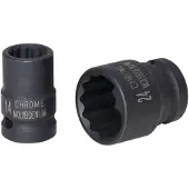 Ks Tools 1/2" doornut met 12 kanten, kort model