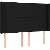 vidaXL Hoofdbord met randen 147x16x118/128 cm stof zwart