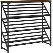 vidaXL Schoenenrek 90x30x85 cm bewerkt hout bruin eikenkleur