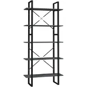 vidaXL Boekenkast met 5 schappen 80x30x175 cm bewerkt hout grijs