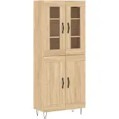vidaXL Hoge kast 69,5x34x180 cm bewerkt hout sonoma eikenkleurig