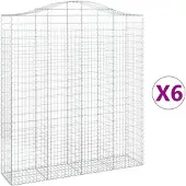vidaXL Schanskorven 6 st gewelfd 200x50x220/240 cm ijzer