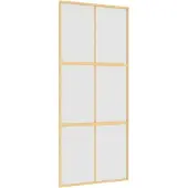 vidaXL Schuifdeur 90x205 cm mat ESG-glas en aluminium goudkleurig