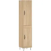 vidaXL Hoge kast 34,5x34x180 cm bewerkt hout sonoma eikenkleurig