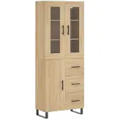 vidaXL Hoge kast 69,5x34x180 cm bewerkt hout sonoma eikenkleurig