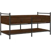 vidaXL Salontafel 99x50x50 cm bewerkt hout bruin eikenkleur