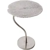 Invicta Handgemaakte bijzettafel ABSTRACT LEAF 40cm zilver - 41283