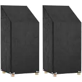 vidaXL Tuinstoelhoezen 2 st met 8 oogjes 65x65x110/150 cm polyetheen