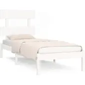 vidaXL Bedframe massief hout wit 90x200 cm