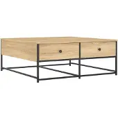 vidaXL Salontafel 100x99x40 cm bewerkt hout sonoma eikenkleurig