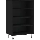 vidaXL Hoge kast 57x35x90 cm bewerkt hout zwart